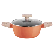 Кастрюля MAUNFELD MARTA MCS22FA06CL из кованого алюминия со стеклянной крышкой, 20 см, 2,2 л.