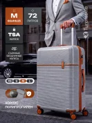Чемодан на колесах M, полипропилен, съемные колеса, TSA замок, серый PPM-10-M