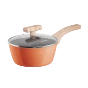 Ковш MAUNFELD MARTA MSP16FA06CL из кованого алюминия со стеклянной крышкой, 18 см, 1,6 л.