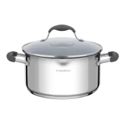 Кастрюля MAUNFELD LAURA MCS56S08GR из нержавеющей стали со стеклянной крышкой, 24 см, 5,6 л.