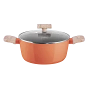 Кастрюля MAUNFELD MARTA MCS41FA06CL из кованого алюминия со стеклянной крышкой, 24 см, 4,1 л.