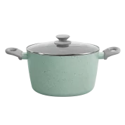 Кастрюля MAUNFELD HELGA MCS57FA05FS из кованого алюминия со стеклянной крышкой, 24 см, 5,7 л.