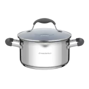 Кастрюля MAUNFELD LAURA MCS31S08GR из нержавеющей стали со стеклянной крышкой, 20 см, 3,1 л.