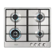 Газовая варочная панель DeLonghi, SLF 460 LX RUS, 60 см, автоматический розжиг, газ-контроль, нержавеющая сталь