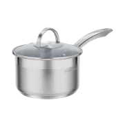 Ковш MAUNFELD GERDA MSP18S07 из нержавеющей стали со стеклянной крышкой, 16 см, 1,8 л.