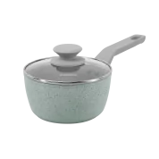 Ковш MAUNFELD HELGA MSP14FA05FS из кованого алюминия со стеклянной крышкой, 16 см, 1,4 л.