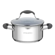 Кастрюля MAUNFELD LAURA MCS22S08GR из нержавеющей стали со стеклянной крышкой, 18 см, 2,2 л.