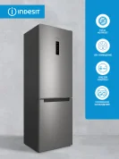 Холодильник Indesit (326л) ITS5180XB, система охлаждения Total No Frost, LED-освещение, функция Push&Go