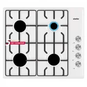 Газовая варочная панель Simfer H60Q40W570, решётки LAMA, газконтроль, автоподжиг