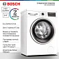 Стиральная машина Bosch WLS28460ME Slim, 8 кг, 1400 оборотов, узкая (47 см), очистка барабана, дозагрузка белья, белая