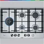 Варочная панель газовая Bosch PCS7A5M90, конфорок - 5 шт, электроподжиг, газ-контроль, серебристый