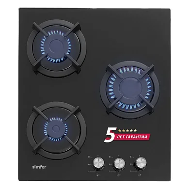 Газовая варочная панель Simfer H45N30B416, газ на стекле, автоподжиг