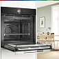 Духовой шкаф с функцией СВЧ Bosch HMG776NB1, пиролитическая очистка, телескопические направляющие, термощуп, SoftClose