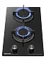 Газовая варочная панель Gressel U30N20S088, 2 конфорки, закалённое стекло, чугун, 30 см, автоподжиг