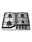 Газовая варочная панель Gressel U60V40M088, 60 см, нержавеющая сталь, 4 конфорки, автоподжиг, чугунные решётки