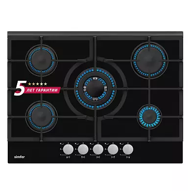 Газовая варочная поверхность Simfer H70W51B522 (газ-контроль, WOK конфорка)