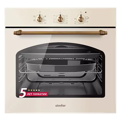 Электрический духовой шкаф Simfer B6EO16112, 60см, 5 режимов приготовления, конвекция, таймер.