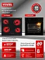 Комплект бытовой техники SV66E67DV604B0 Vestel (духовой шкаф OVE67DMB0 и варочная панель HVV604B0)