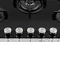 Газовая варочная панель DeLonghi, NSL 575 NC RUS, 75 см, 5 конфорок, автоматический розжиг, газ-контроль, черное стекло