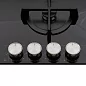 Газовая варочная панель DeLonghi, NSL 460 N RUS, 60 см, Варочная панель с четырьмя конфорками, автоматический розжиг, фронтальная панель управления, газ-контроль, черное стекло