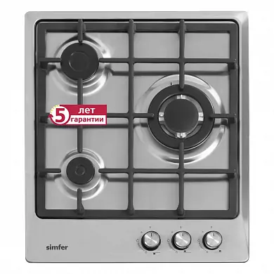 Газовая варочная панель Simfer H45V35M512, с газ-контролем