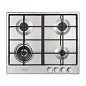 Газовая варочная панель DeLonghi, SLF 460 LX RUS, 60 см, автоматический розжиг, газ-контроль, нержавеющая сталь
