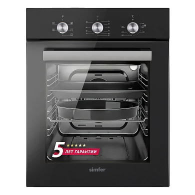 Электрический духовой шкаф Simfer B4EB16016, 45см, 5 режимов приготовления, конвекция, таймер.
