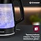 Электрический чайник Gressel GRK-1115, 1.7л, 2200Вт, защита от перегрева, контроллер Strix, подсветка, сетчатый фильтр, термостойкое стекло, черный