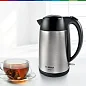 Электрический чайник Bosch TWK3P420, с антискользящим цоколём, 2400Вт, 1,7л, серебристый