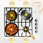 Газовая варочная поверхность Simfer H60Q41W571 (решетки LAMA, газ-контроль,  WOK-конфорка)