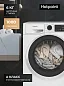 Стиральная машина автомат узкая Hotpoint, инверторный мотор, обработка паром, 42,5 см, 6 кг, быстрая стирка 30 мин
