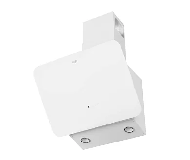 Наклонная стеклянная кухонная вытяжка Delonghi Arco 625 BB, производительность 1500 куб., сенсорное управление, белая