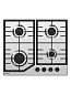 Газовая варочная панель Gressel U60V40M088, 60 см, нержавеющая сталь, 4 конфорки, автоподжиг, чугунные решётки