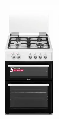 Газовая плита Simfer F56HW45016, с двумя электрическими духовками, конвекция.