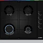 Варочная панель газовая Bosch PBP6C6B82Q, конфорок - 4 шт, электроподжиг, газ-контроль, черный