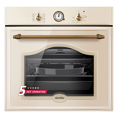Электрический духовой шкаф Simfer B6EO77097, 60см, 9 режимов приготовления, конвекция, гриль, таймер.