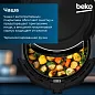 Аэрогриль BEKO FRL 2244 B, 4.7 л, 1500 Вт, 8 программ, сенсорное управление, готовка без масла, автоочистка