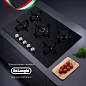 Газовая варочная панель DeLonghi, NSL 575 NC RUS, 75 см, 5 конфорок, автоматический розжиг, газ-контроль, черное стекло