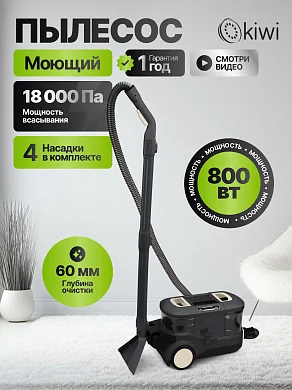 Моющий пылесос Kiwi KCC-4325, для химчистки ковров, мягкой мебели, салона авто, для всех видов загрязнений