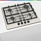 Газовая варочная панель PGP6B1B92R, Serie 4, чугунные решетки, конфорок - 4 шт, электроподжиг, газ-контроль, белый