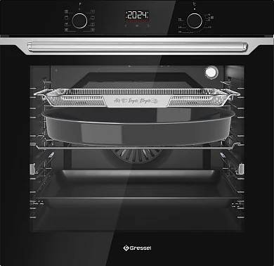 Встраиваемый духовой шкаф Gressel U6ES69005 60 см, 8 режимов, 3D-конвекция, двойной гриль + противень Wellfry