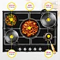 Газовая варочная поверхность Simfer H70W51B522 (газ-контроль, WOK конфорка)