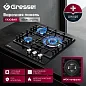 Газовая варочная панель GRESSEL U45H35S001 45 см, закаленное стекло, WOK-конфорка, автоматический розжиг, газ-контроль, чугунные решетки