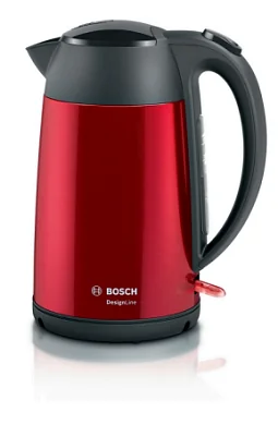 Электрочайник Bosch, нержавеющая сталь, 2400Вт, объем 1,7л, красный