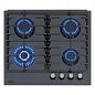 Газовая варочная поверхность Simfer H60H41G570 (газ-контроль, WOK конфорка, чугунные решетки, серое стекло)
