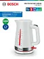 Чайник электрический Bosch TWK4M221, белый, 1.7 л, закрытая спираль, 2400 Вт
