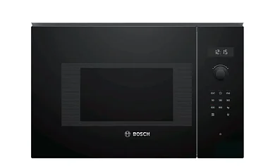 Микроволновая печь встраиваемая Bosch BFL524MB0 Serie 6, 20 л, 800 Вт, автоматическая разморозка, дисплей, черная