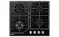 Газовая варочная панель GRESSEL RU60H41S77011 60 см, закаленное стекло, WOK-конфорка, автоматический розжиг, газ-контроль, чугунные решетки