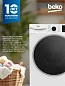 Стирально-сушильная машина Beko B3DFR57H23W, белый, черный