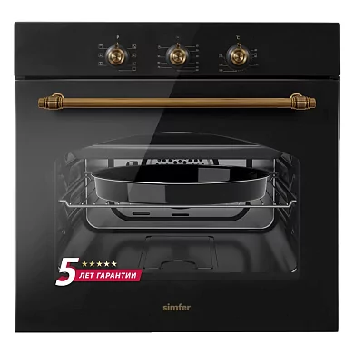 Электрический духовой шкаф Simfer B6EL18017, 60см, 7 режимов приготовления, конвекция, гриль, таймер.